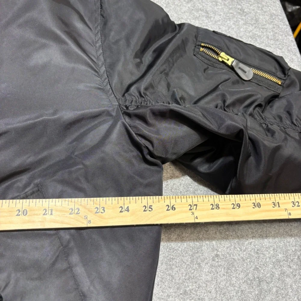 Harry Fox & Associates MA-1 Flight Bomber Jacket Black Orange Large MIL-J-8279E